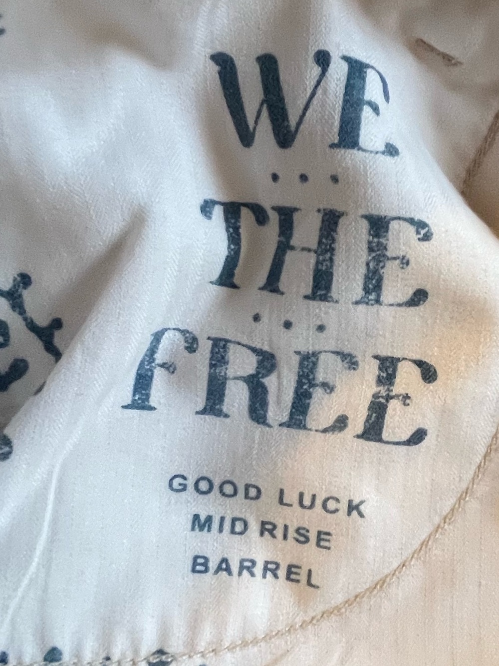 We The Free Good Luck Mid Rise Barrel Jeans Cream Utility Denim Size 31 - Picture 6 of 12